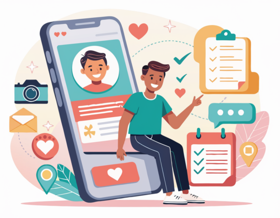 Online Dating Profile Tips for More Matches | Dating Illustration Montage